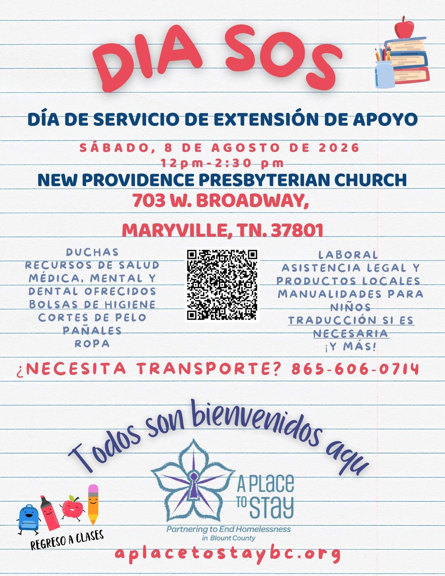 SOS Day August 8 2026 flyer (Spanish)